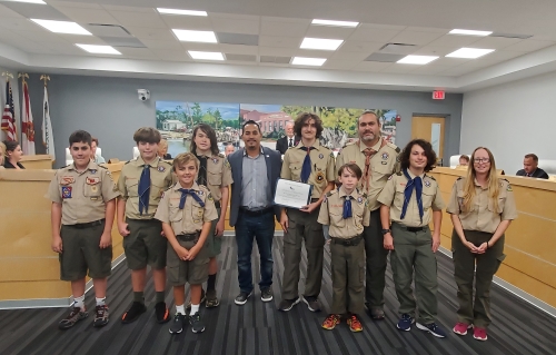 Certificates of Appreciation to the Troop 109 Boy Scouts